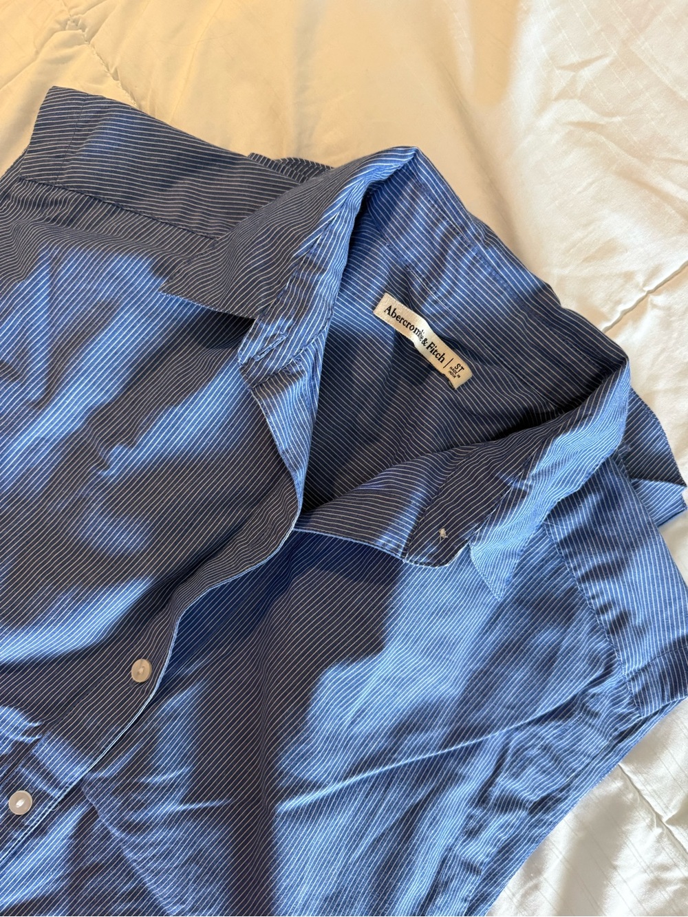 Abercrombie & Fitch Blue Pinstripe Button-Down maxi dress